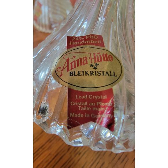 VTG Pair Anna Hutte Bleikristall Clear 24% Lead Crystal Candlesticks Germany - Picture 4 of 10